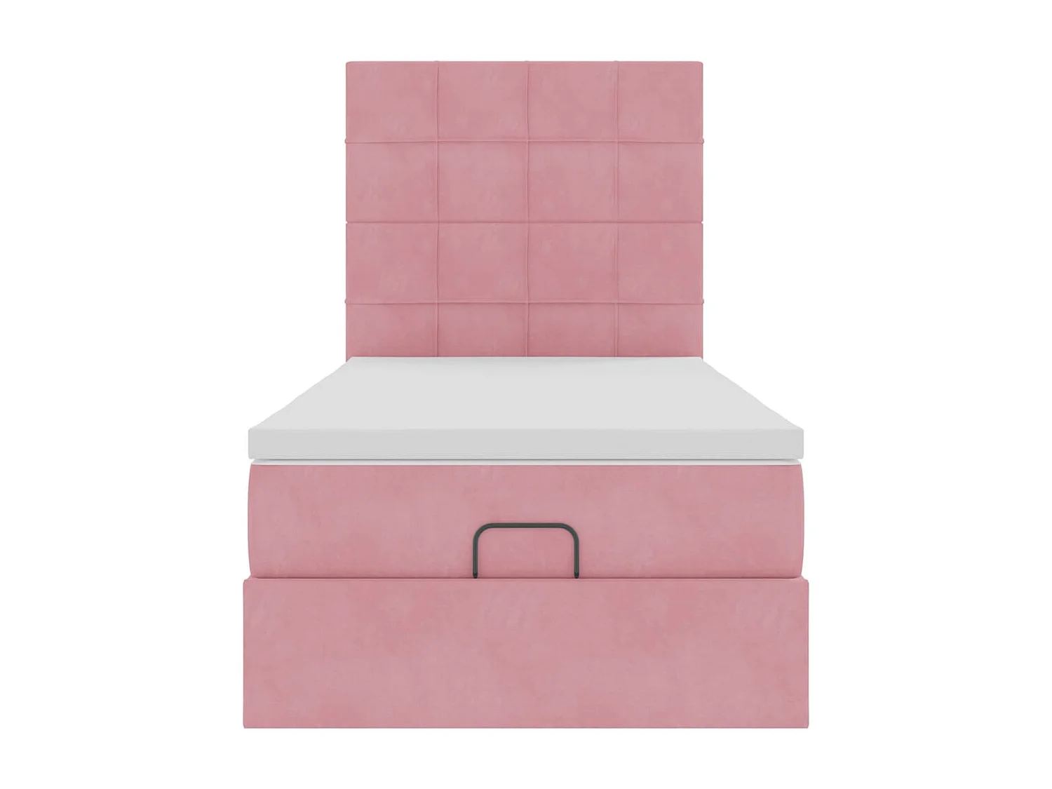 Ottoman bed met matrassen en LED's 90x200cm fluweel roze
