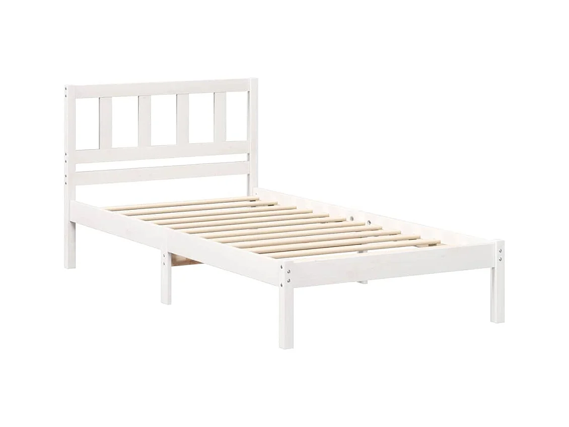 Cadre de lit Blanc 90 x 200 cm Bois massif en pin