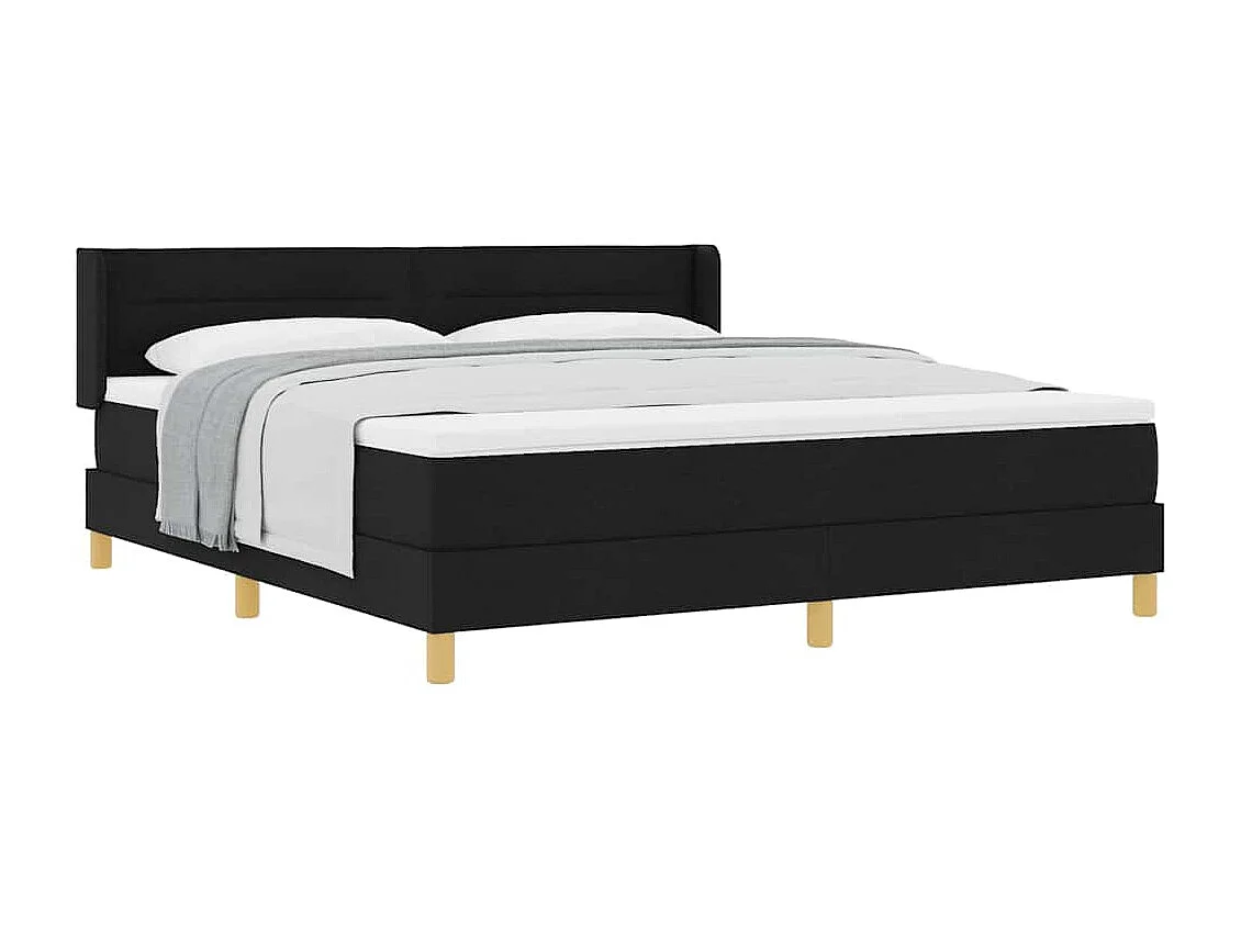 Boxspring bed Zwart en Wit en Zwart 180 x 200 cm Stof