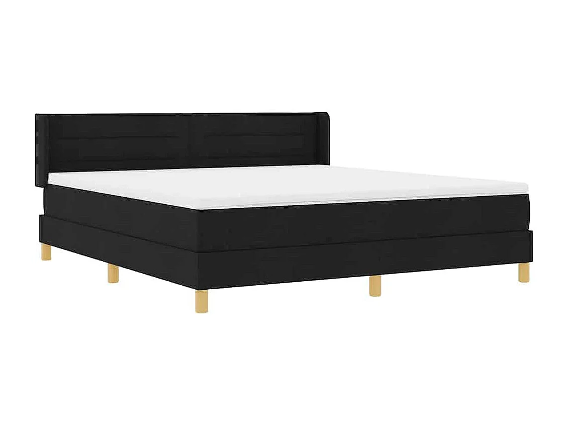 Boxspring bed Zwart en Wit en Zwart 180 x 200 cm Stof