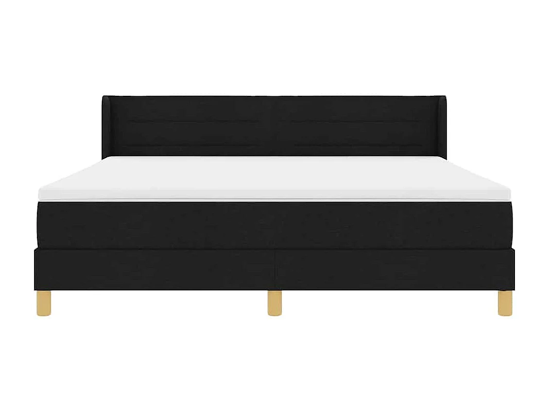 Boxspring bed Zwart en Wit en Zwart 180 x 200 cm Stof