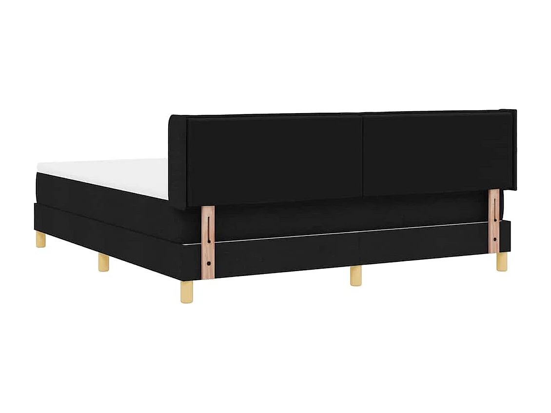 Boxspring bed Zwart en Wit en Zwart 180 x 200 cm Stof