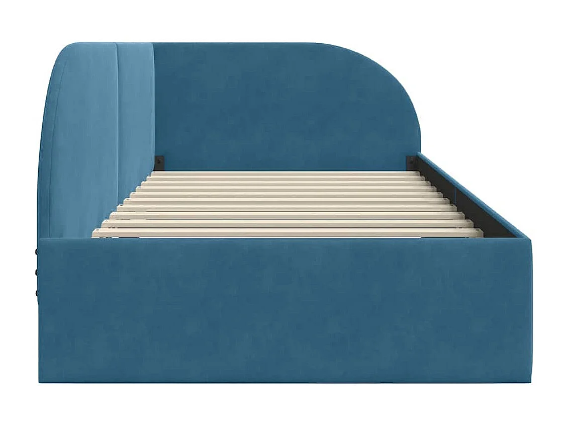 Estrutura de Cama de Canto Azul 90 x 200 cm Veludo