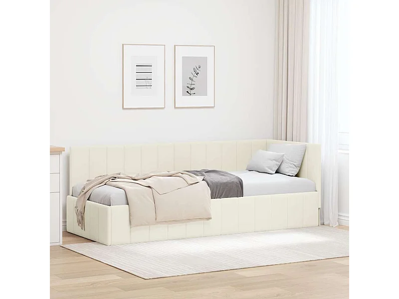 met hoofdeinde Crème 80 x 200 cm Fluweel