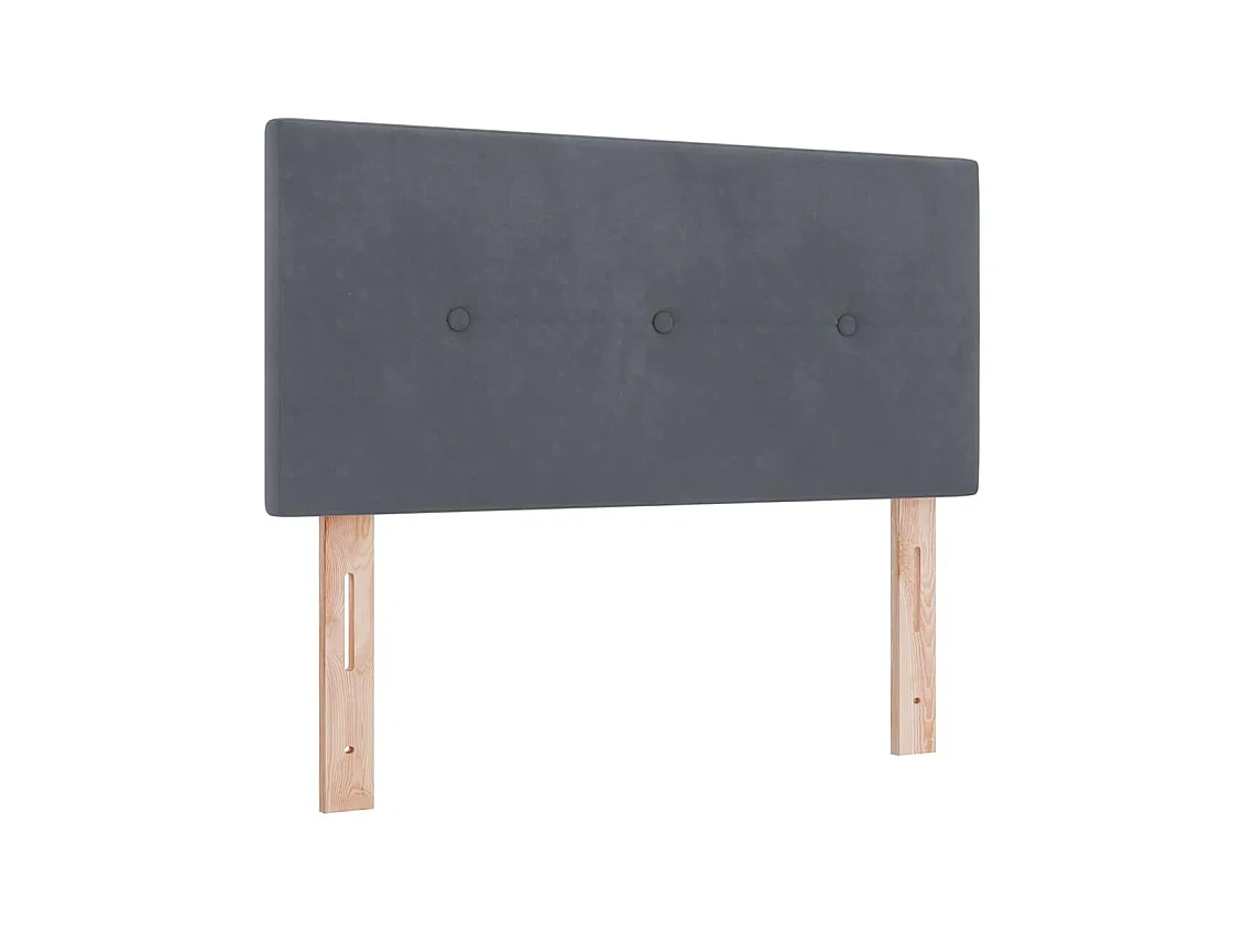 Cadre de lit avec matelas Gris foncé 90 x 190 cm Velours