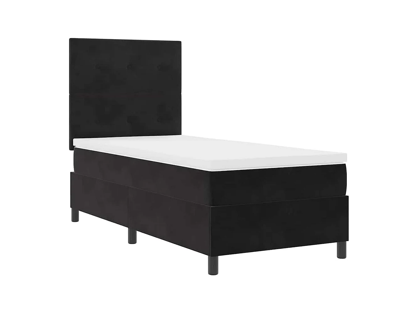 Cadre de lit avec matelas Noir 100 x 200 cm Velours