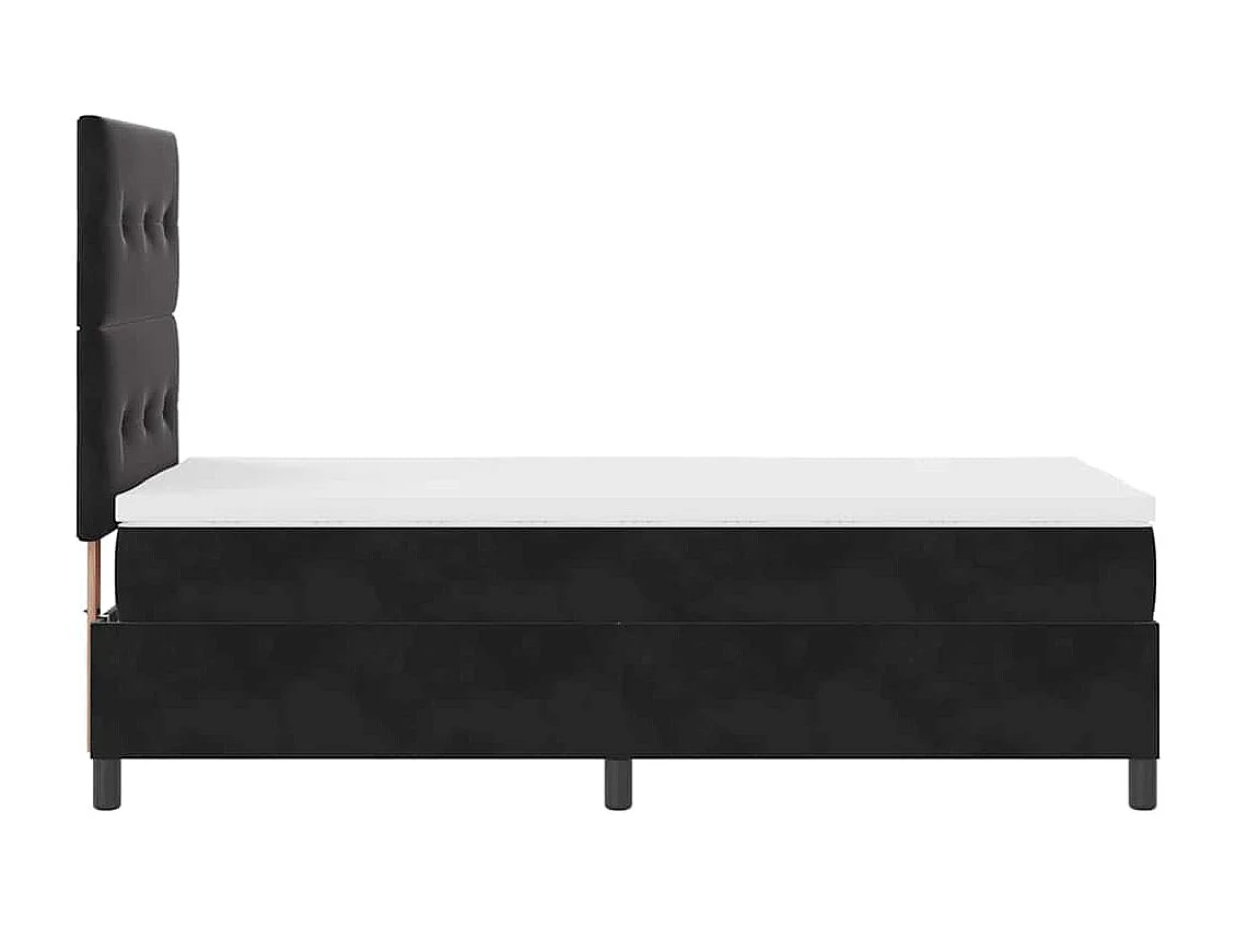 Cadre de lit avec matelas Noir 100 x 200 cm Velours