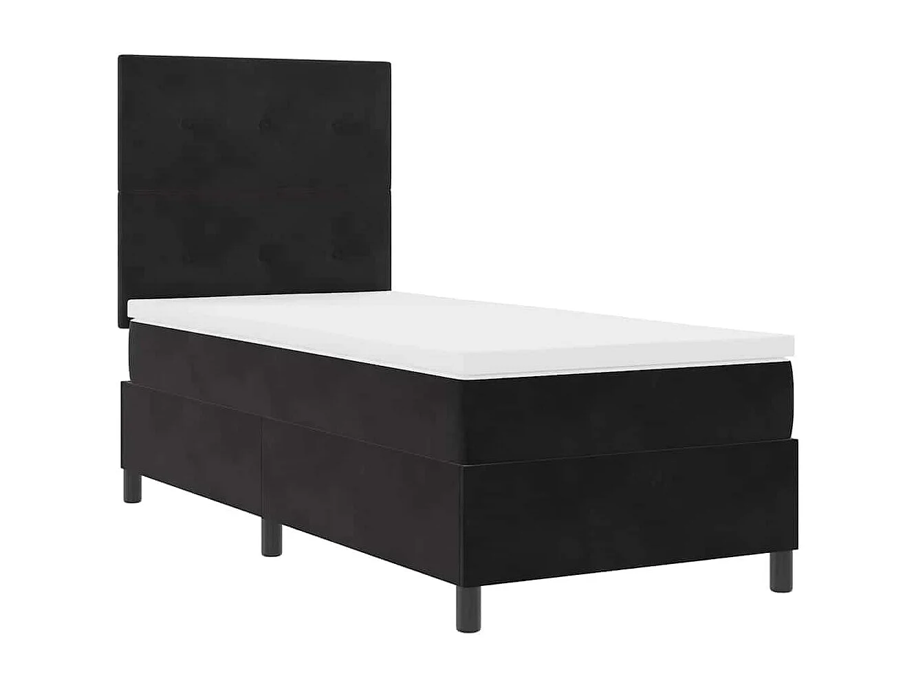 Cadre de lit avec matelas Noir 100 x 200 cm Velours