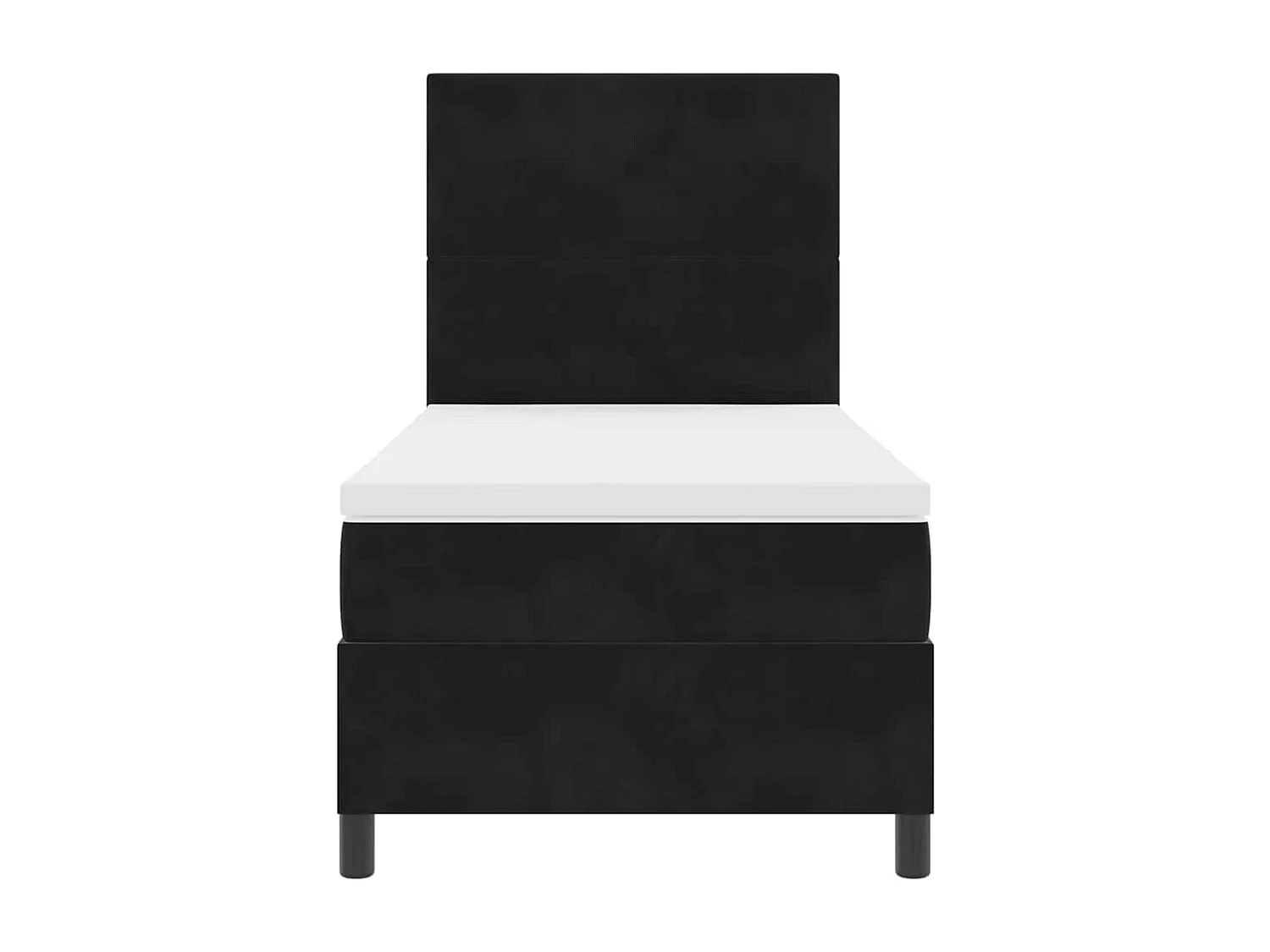 Cadre de lit avec matelas Noir 100 x 200 cm Velours