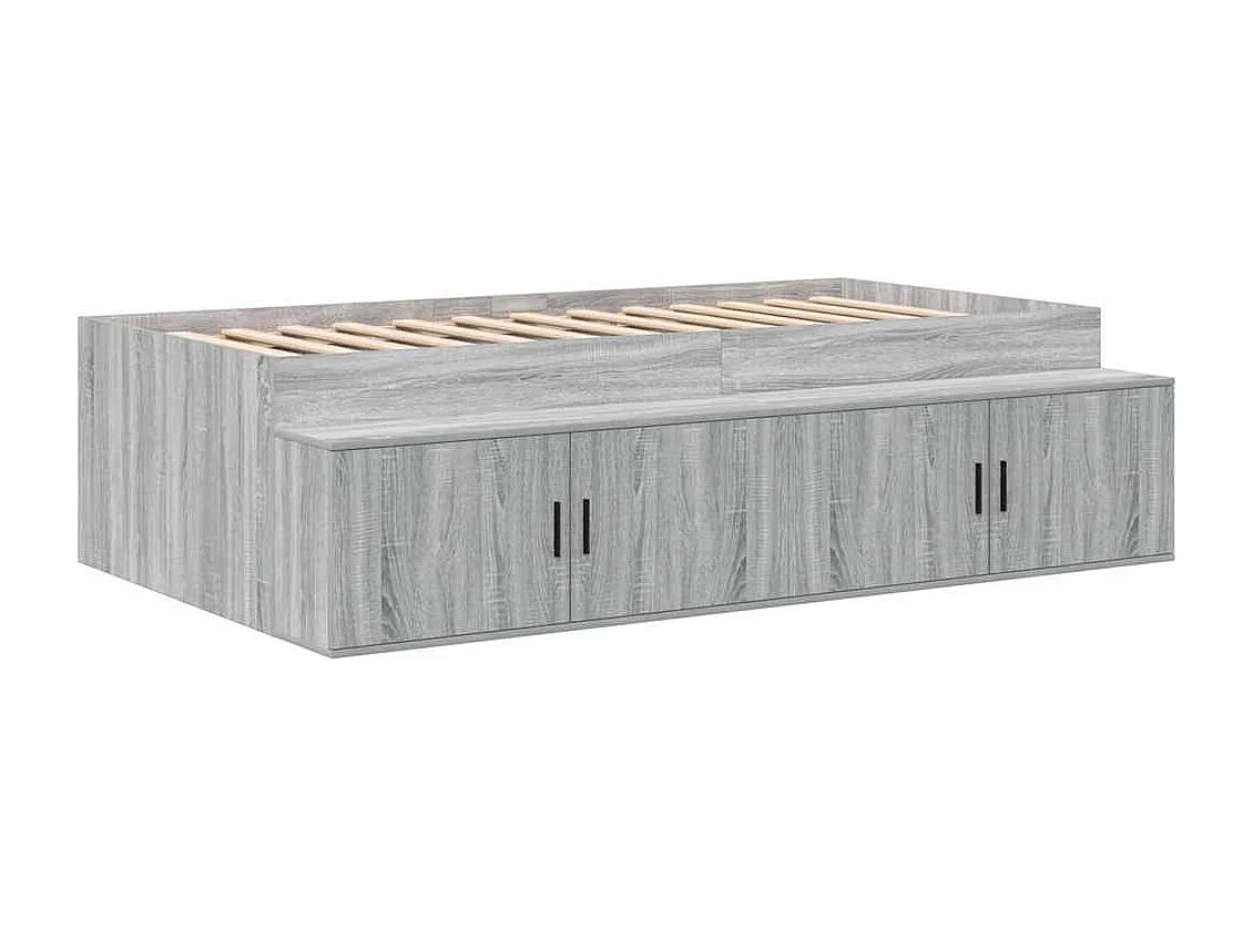 Opbergbedframe Grijs sonoma 100 x 200 cm Bewerkt hout