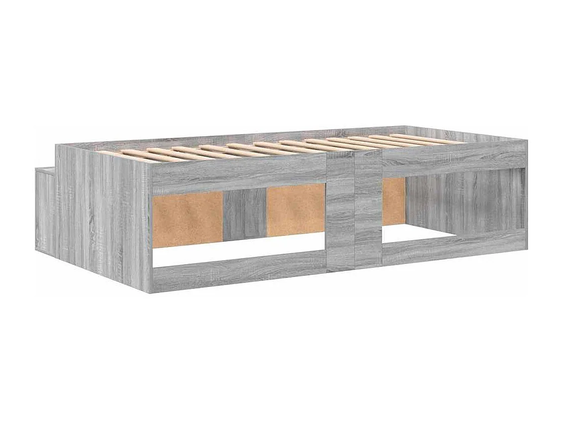Opbergbedframe Grijs sonoma 100 x 200 cm Bewerkt hout