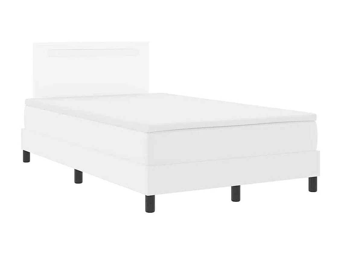 Cadre de lit avec matelas Blanc 120 x 200 cm Faux cuir