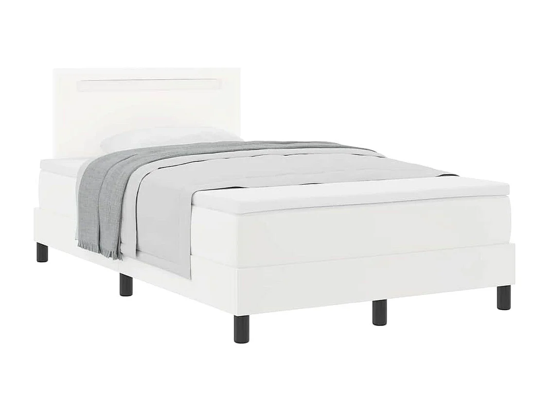 Cadre de lit avec matelas Blanc 120 x 200 cm Faux cuir