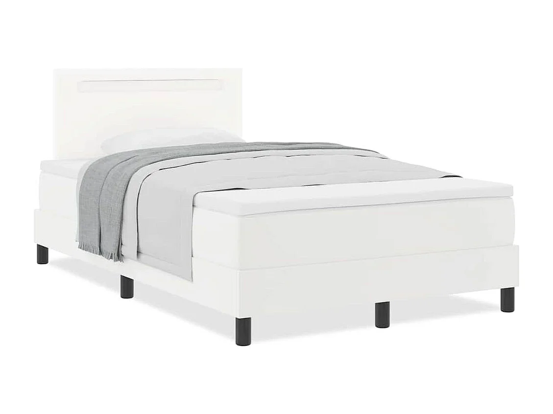 Cadre de lit avec matelas Blanc 120 x 200 cm Faux cuir