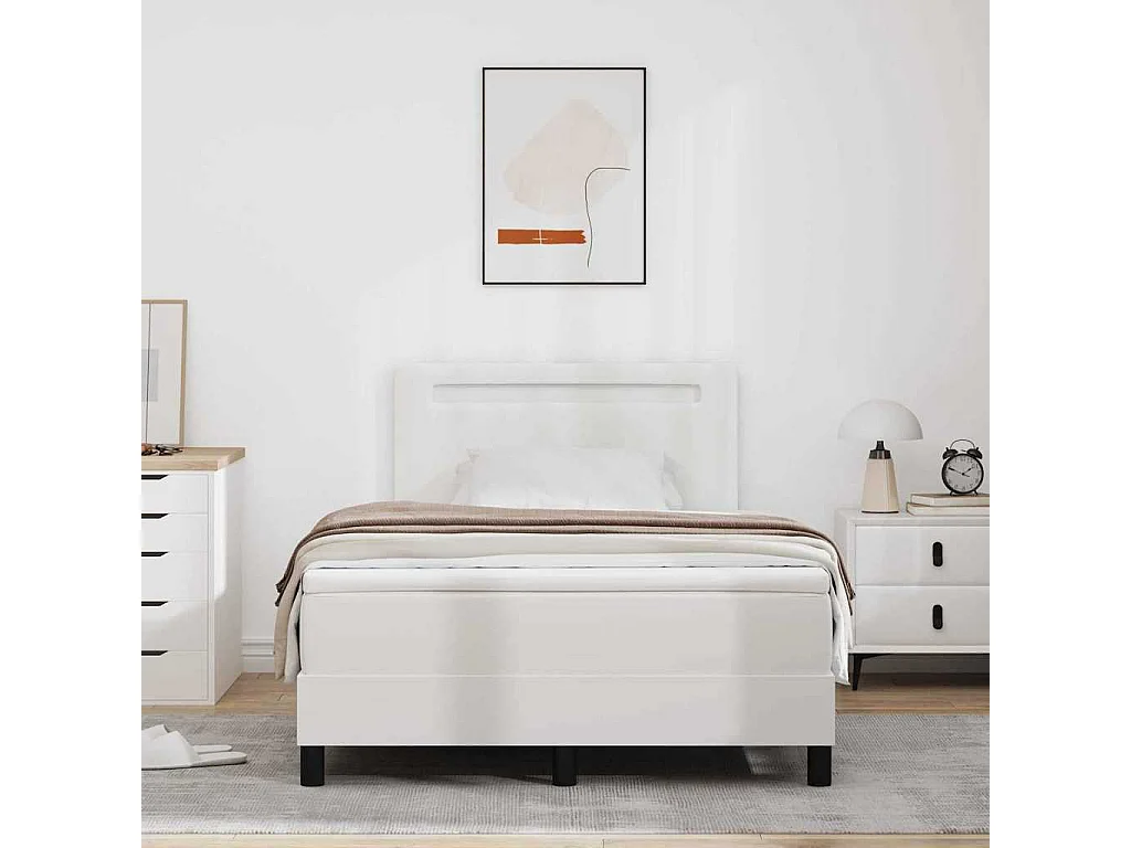 Cadre de lit avec matelas Blanc 120 x 200 cm Faux cuir