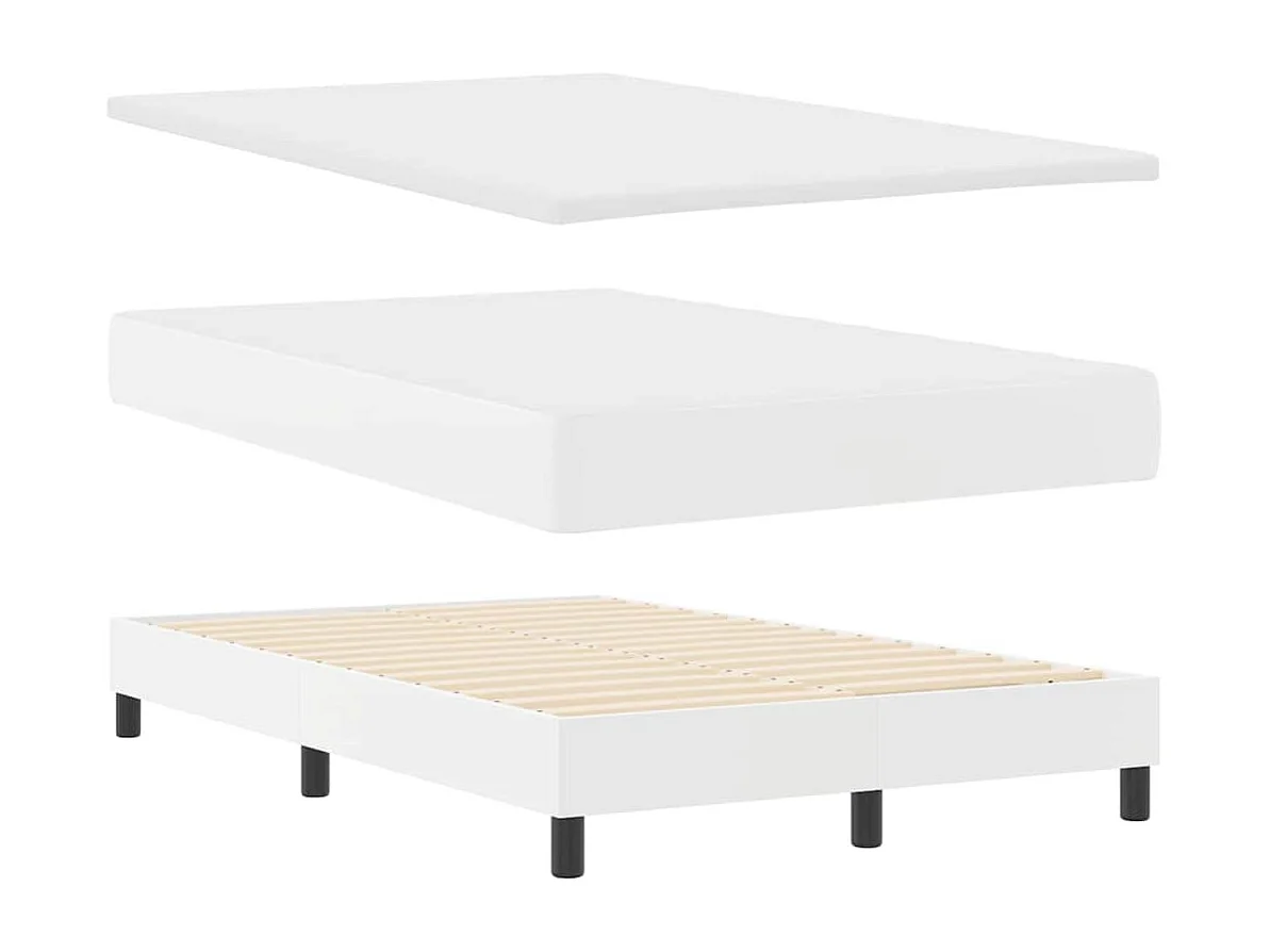 Cadre de lit avec matelas Blanc 120 x 200 cm Faux cuir