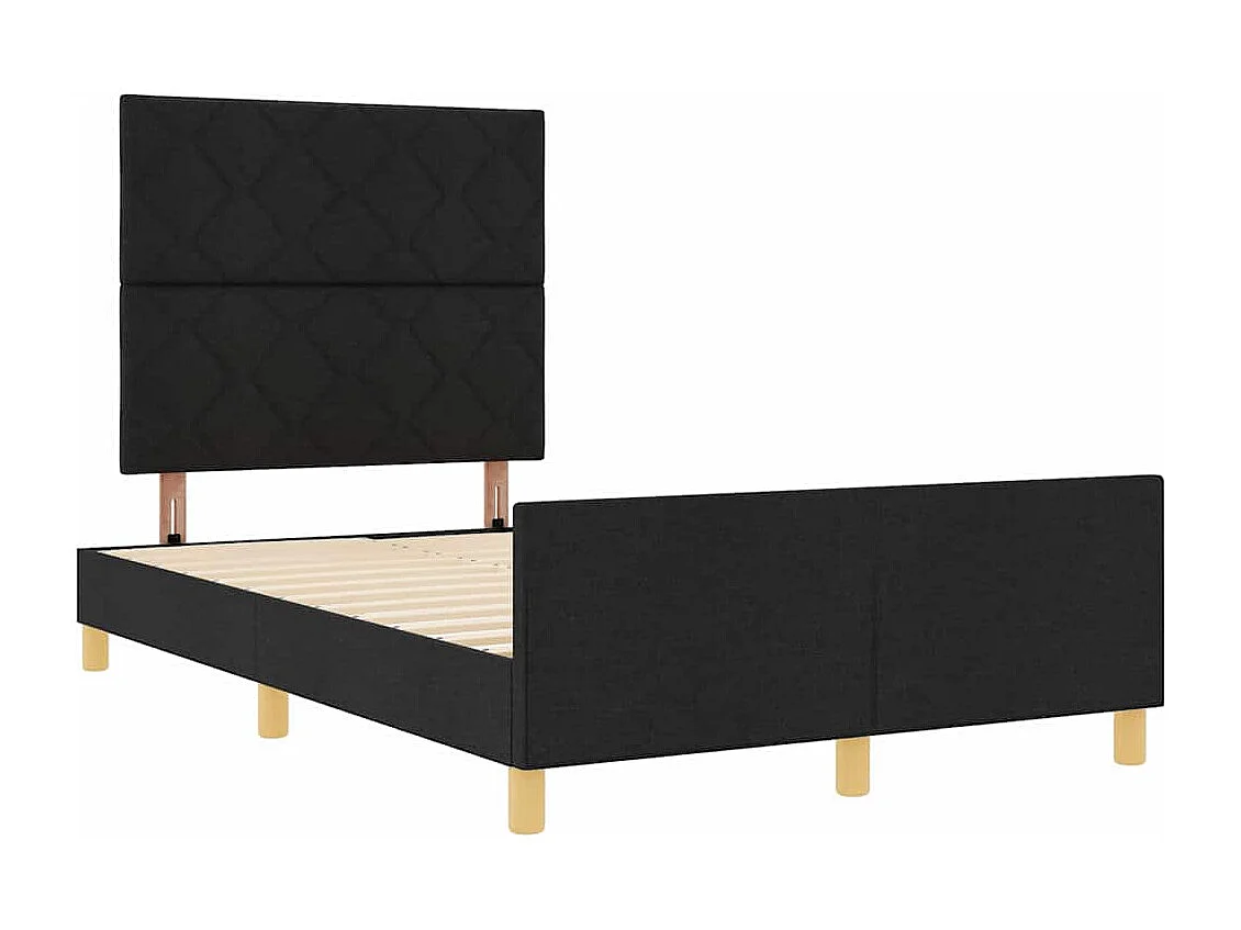 Estructura de cama con cabecera Negro 120 x 190 cm tela