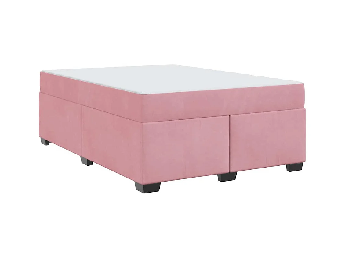 Cadre de lit avec matelas Rose 140 x 200 cm Velours