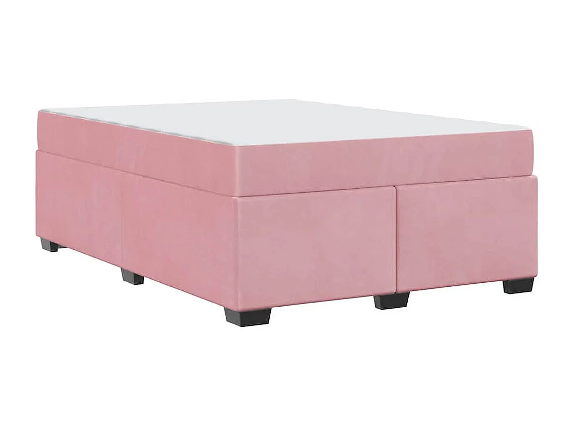 Estructura de cama con colchón Rosa 140 x 200 cm Terciopelo