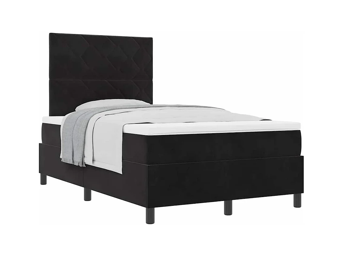 Cadre de lit avec matelas Noir 120 x 190 cm Velours