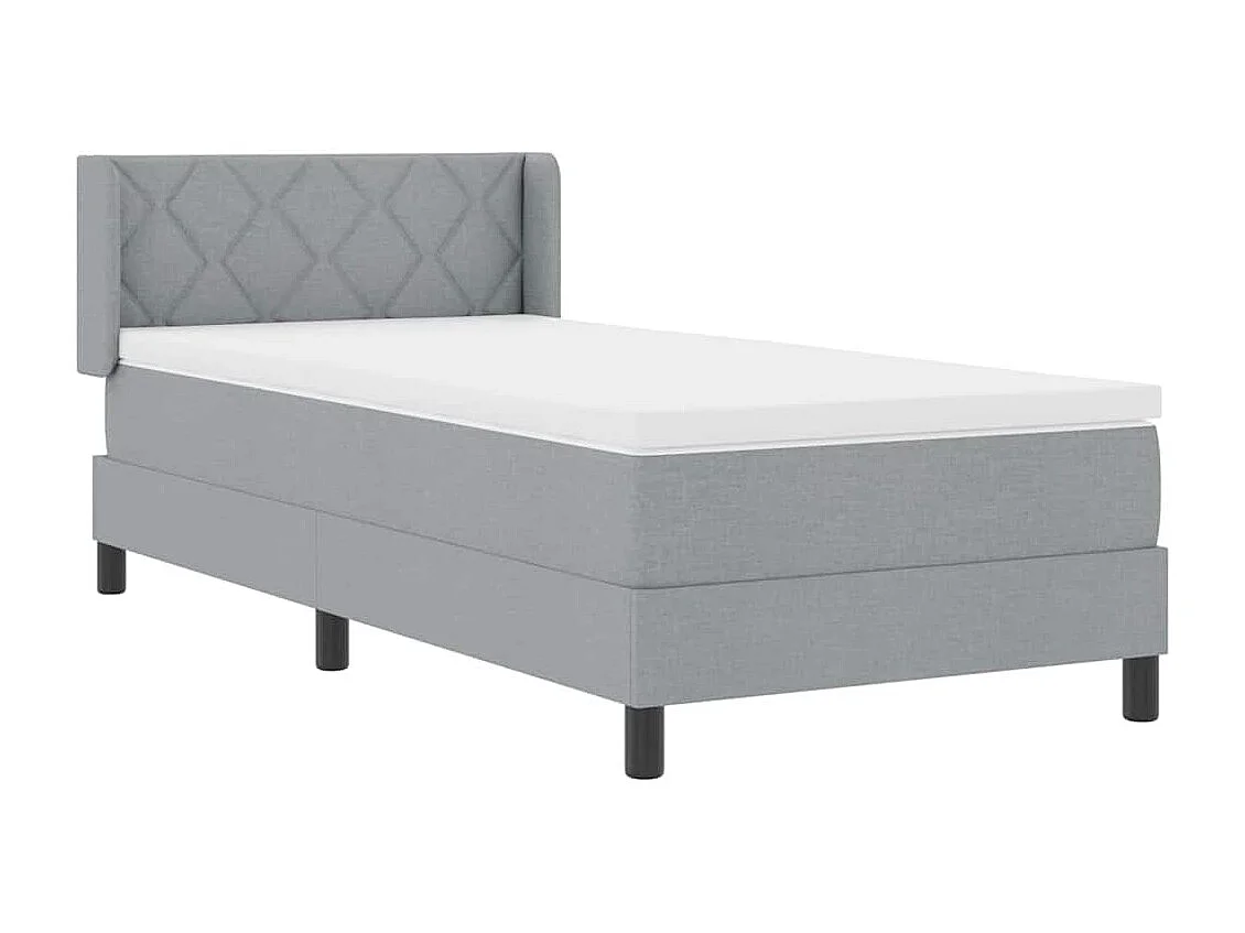 Cadre de lit avec matelas avec matelas Gris clair 100 x 200 cm