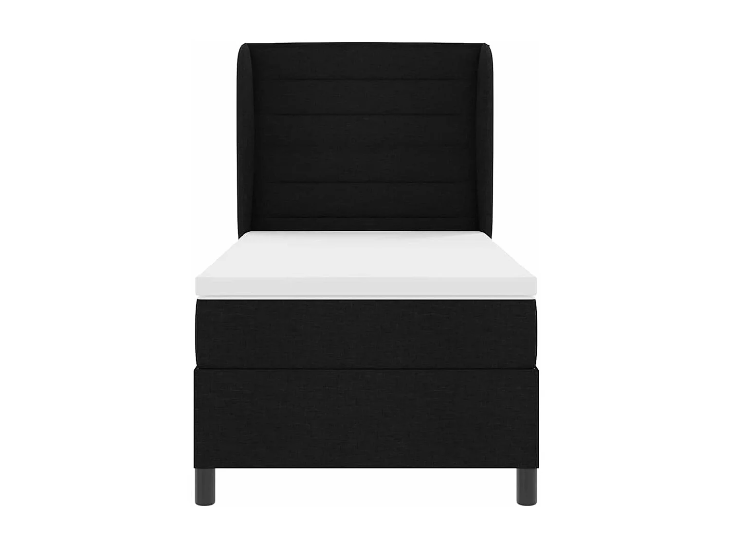 Cadre de lit avec matelas Noir 100 x 200 cm tissu