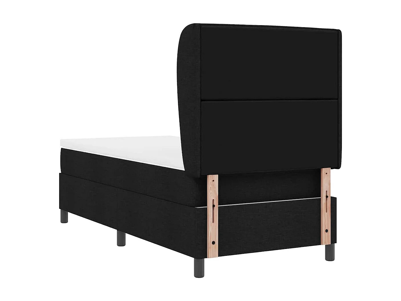 Cadre de lit avec matelas Noir 100 x 200 cm tissu