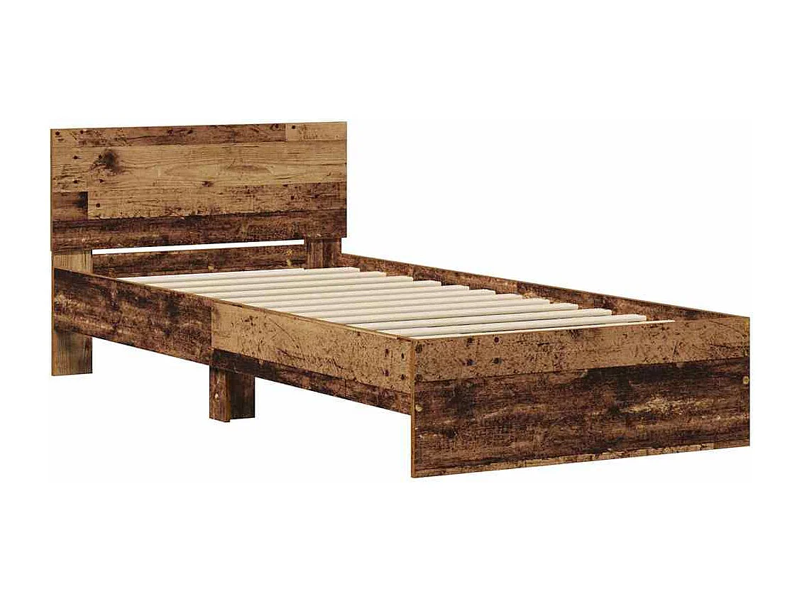 Estructura de cama con cabecera Madera vieja 90 x 190 cm