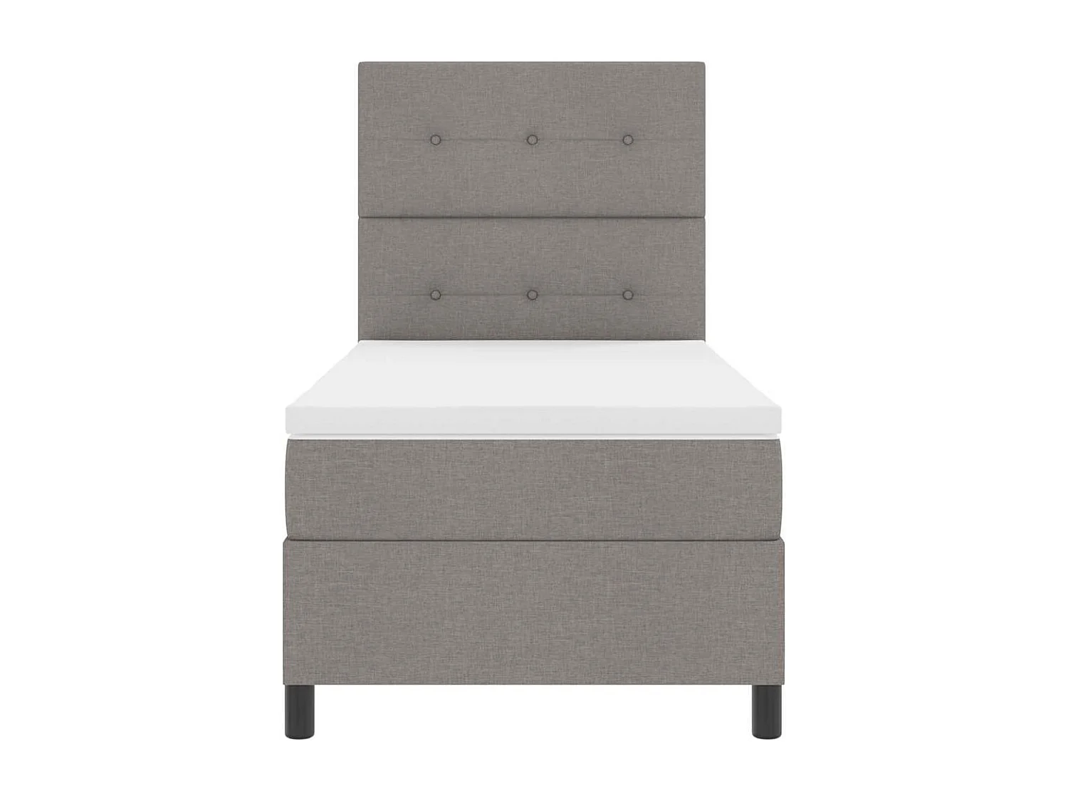 Cama tipo Box Spring con colchón Taupé 100 x 200 cm tela