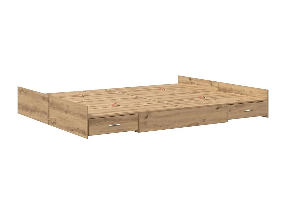 Cama con almacenamiento con cabecera Roble artisan 160 x 200 cm