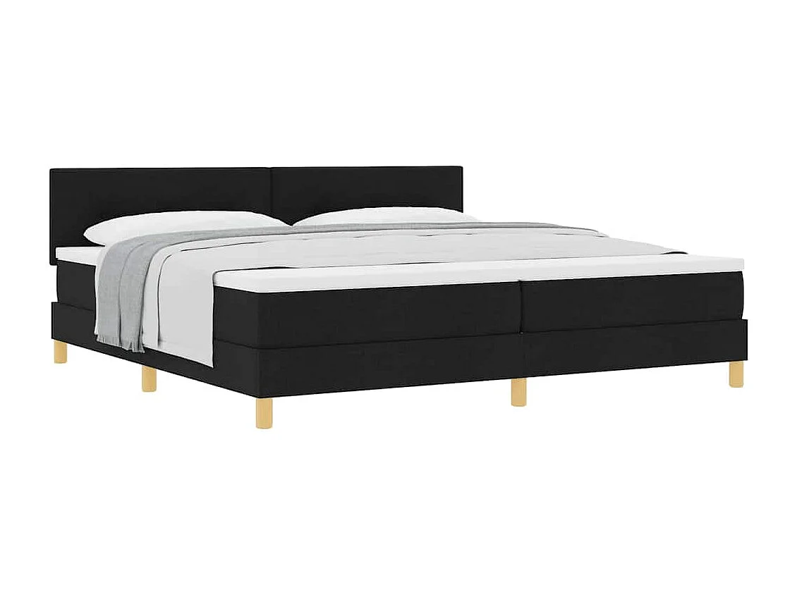 Boxspringbed met matras met matras Zwart 200 x 200 cm Stof