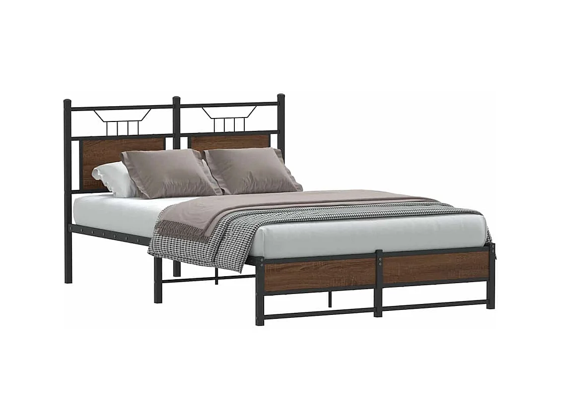 Bedframe zonder matras bewerkt hout bruin eikenkleur 120x200 cm