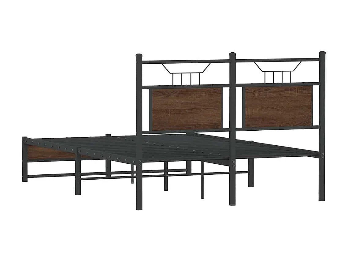 Cadre de lit sans matelas chêne marron 120x200 cm