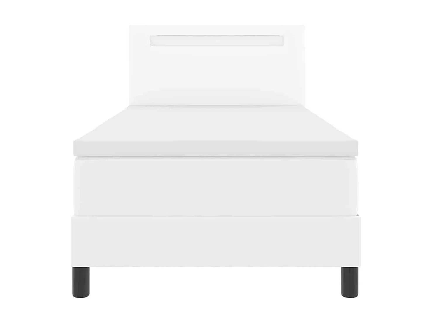 Cadre de lit avec matelas Blanc 90 x 190 cm Faux cuir