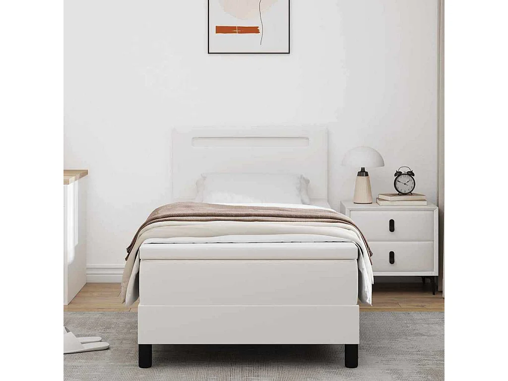 Estrutura de cama com colchão com colchão Branco 90 x 190 cm