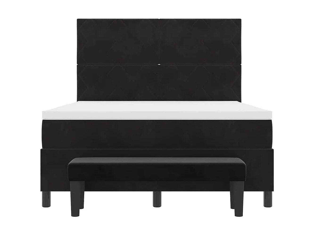 Cadre de lit avec matelas Noir 140 x 190 cm Velours