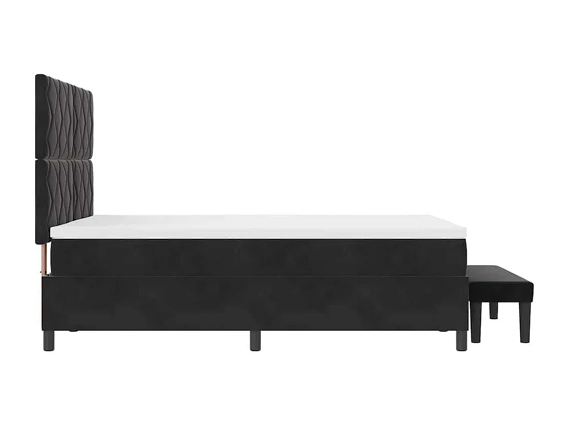 Cadre de lit avec matelas Noir 140 x 190 cm Velours