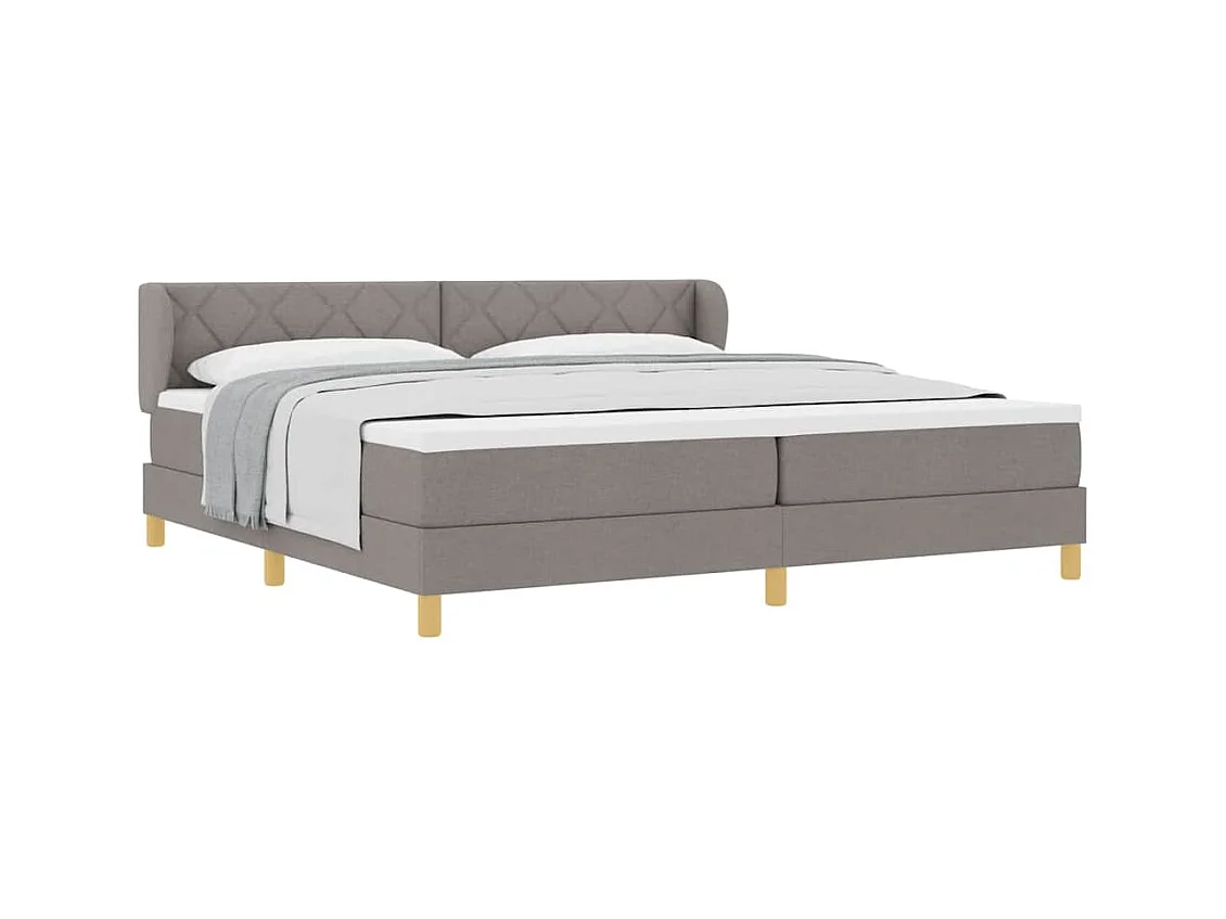 Cadre de lit avec Matelas Crème 90x200 cm Tissu Taupe