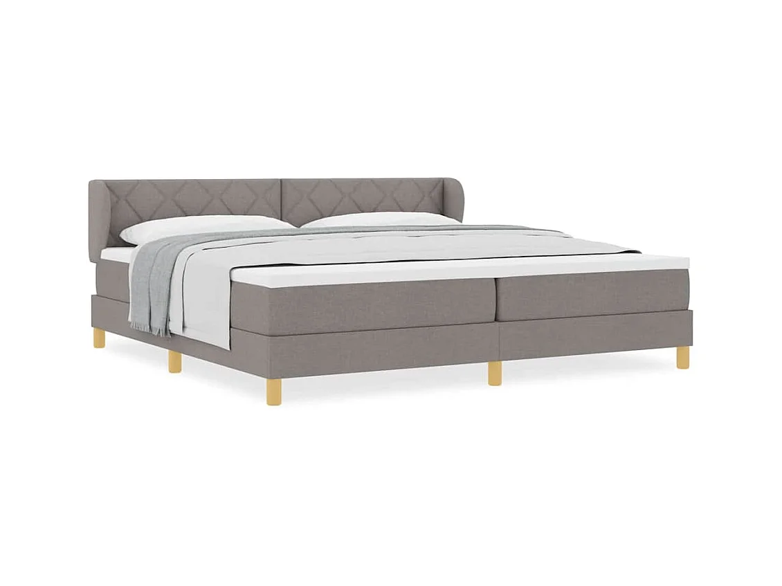 Cadre de lit avec Matelas Crème 90x200 cm Tissu Taupe