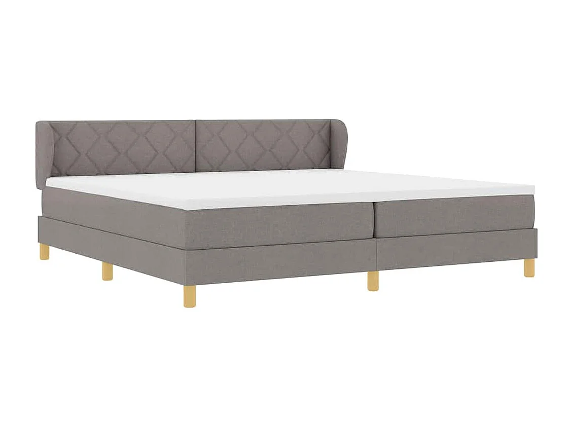 Cadre de lit avec Matelas Crème 90x200 cm Tissu Taupe