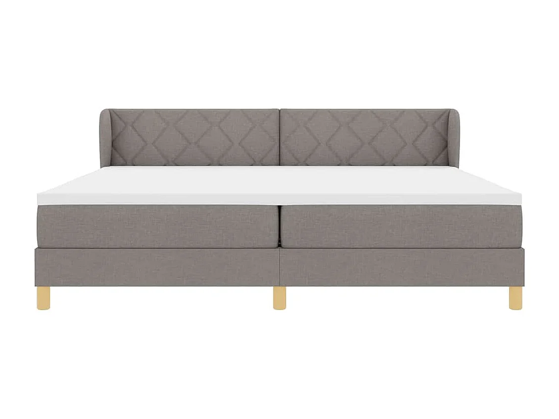 Cadre de lit avec Matelas Crème 90x200 cm Tissu Taupe