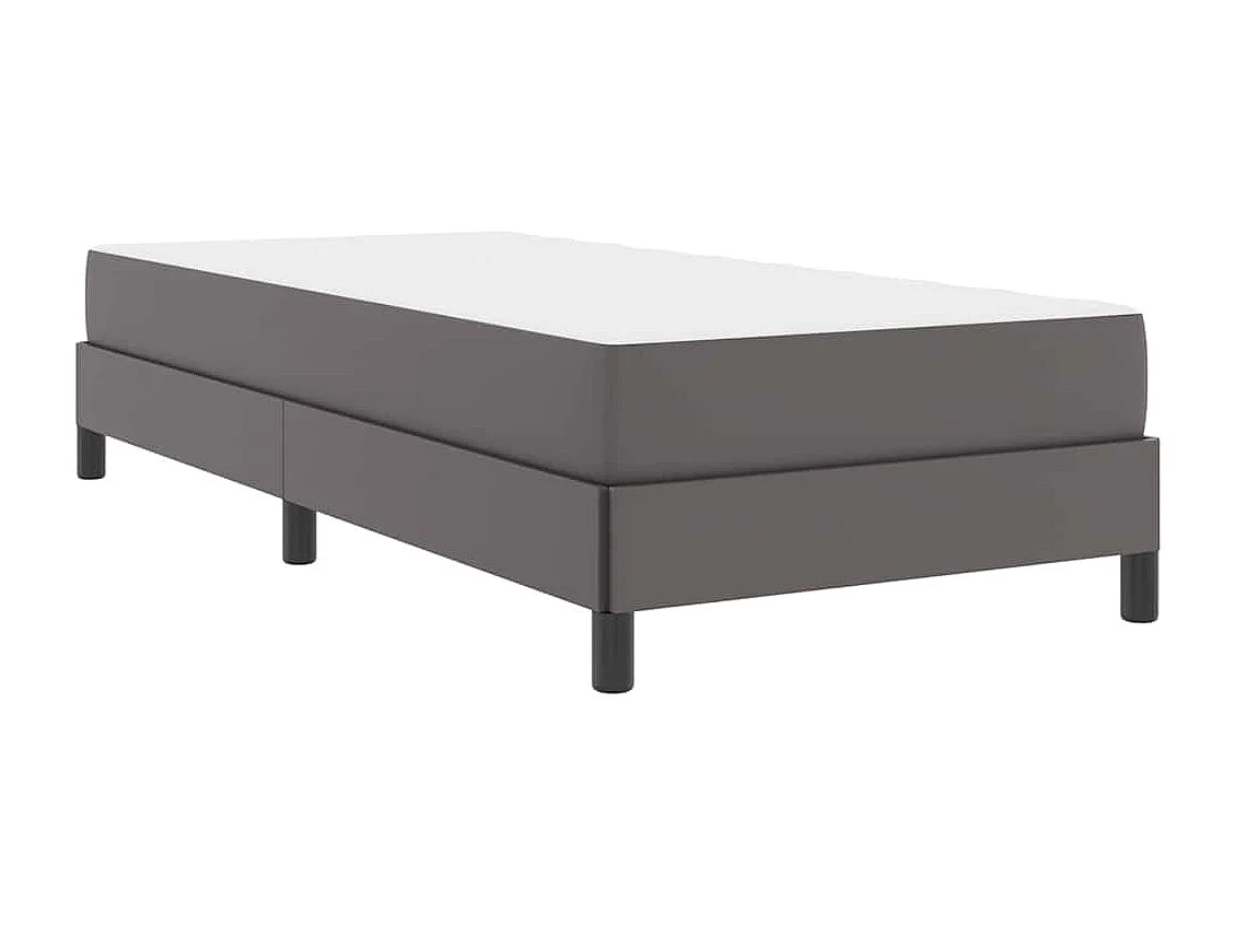 Cadre de lit avec matelas Gris 90 x 190 cm Faux cuir
