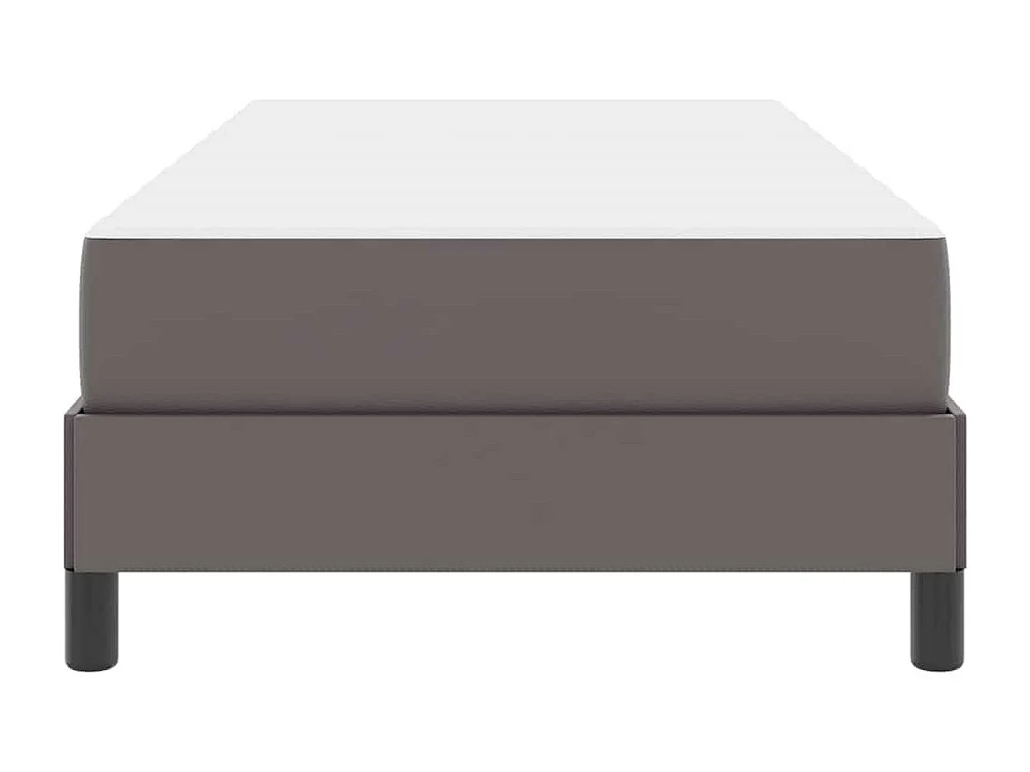 Cadre de lit avec matelas Gris 90 x 190 cm Faux cuir