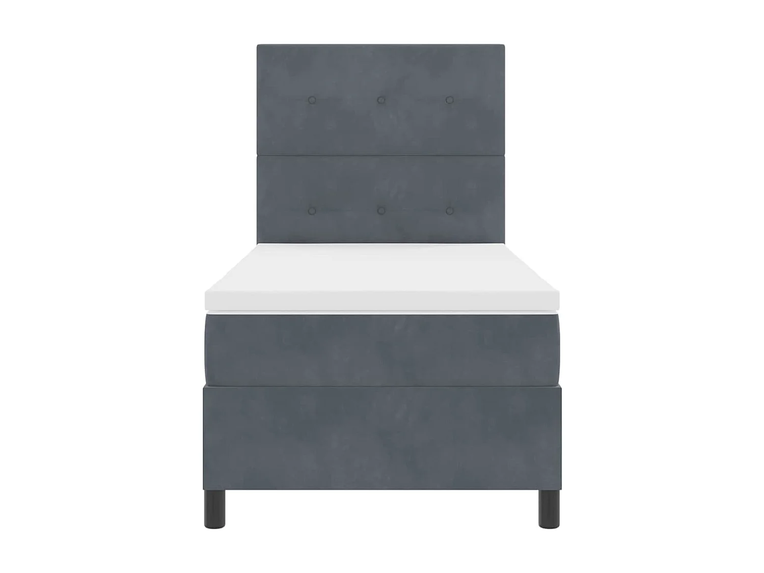 Cadre de lit avec matelas Gris foncé 80 x 200 cm Velours