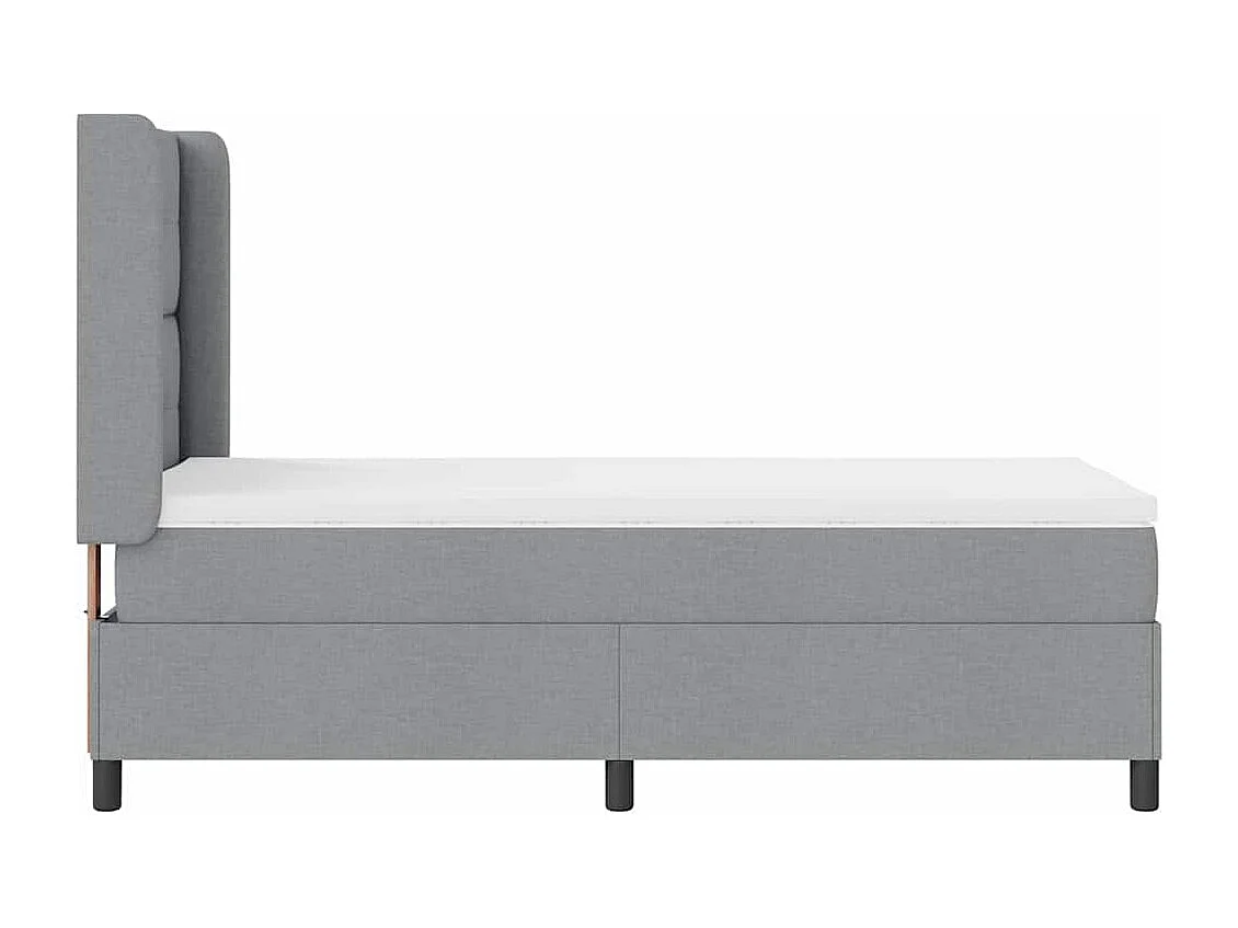 Cadre de lit avec matelas Gris clair 80 x 200 cm tissu