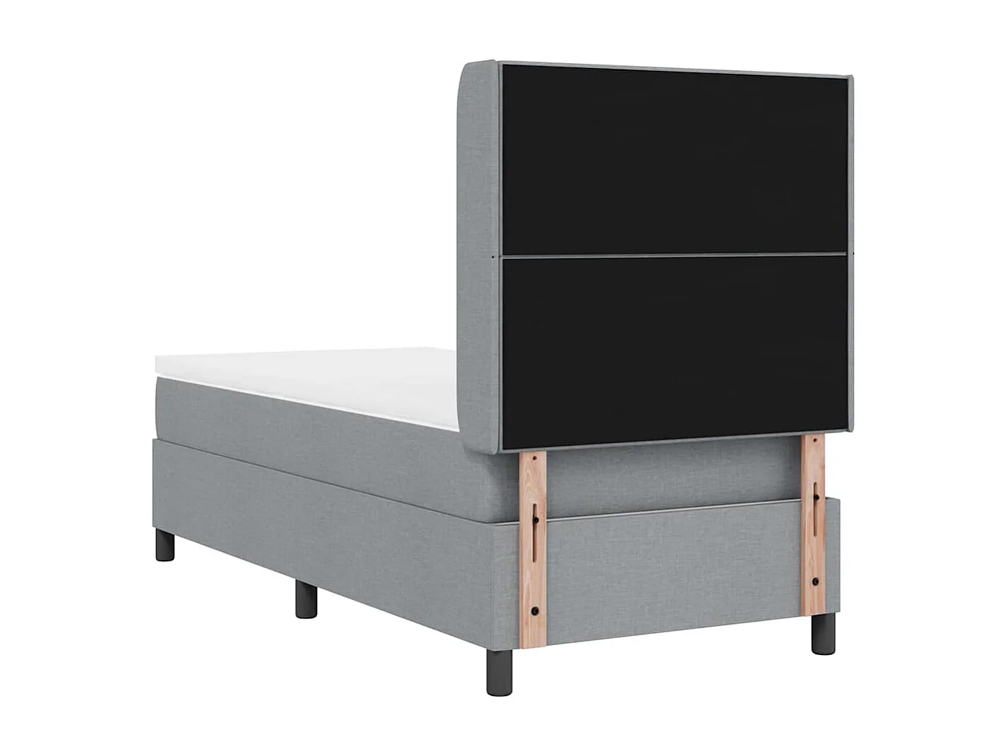 Cadre de lit avec matelas Gris clair 80 x 200 cm tissu