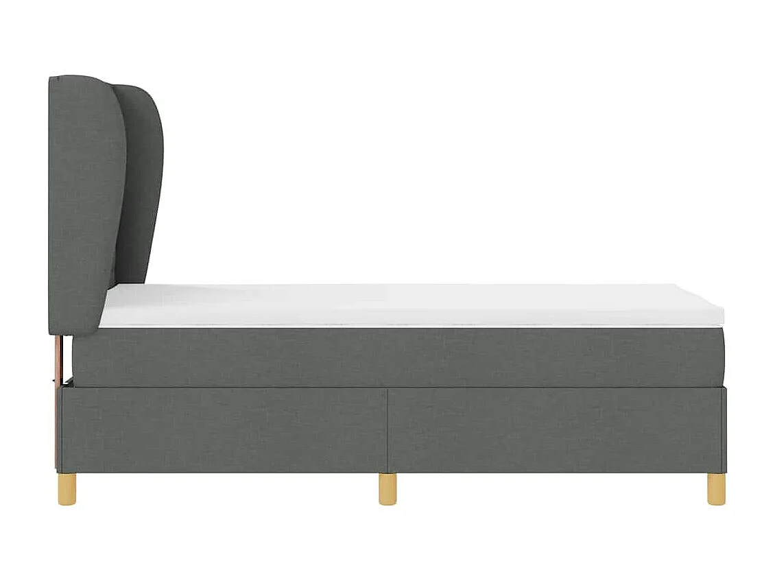 Cadre de lit avec matelas gris foncé 90x190 cm Gris foncé
