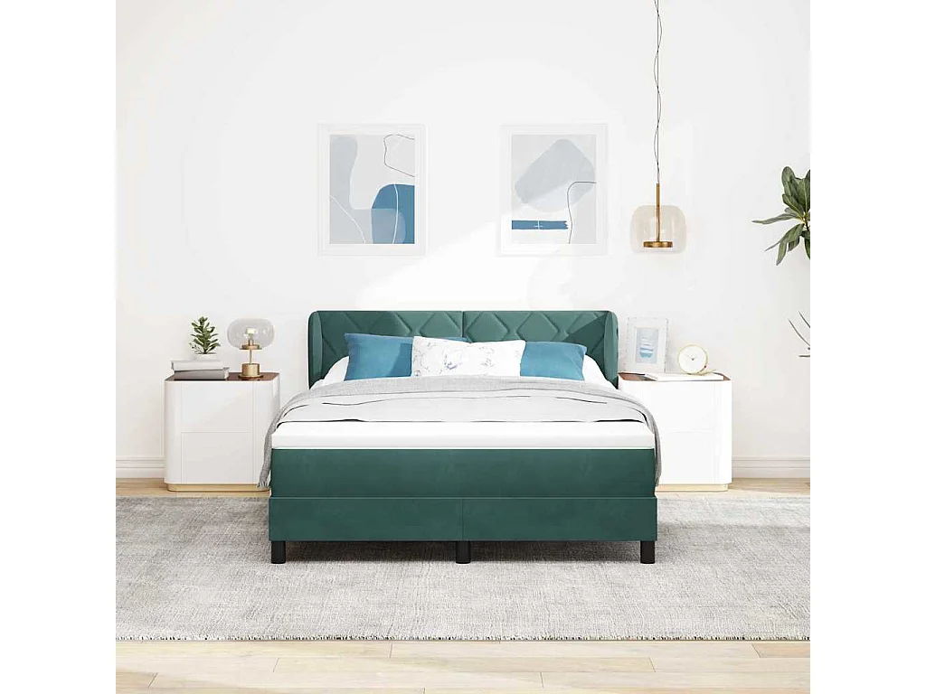 Cama con Somier y Colchón Gris Oscuro 80x200 cm Terciopelo