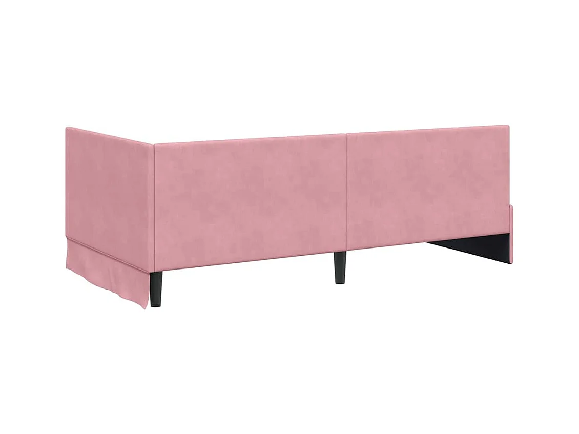 Estrutura de Cama de Canto Rosa 100 x 200 cm Veludo