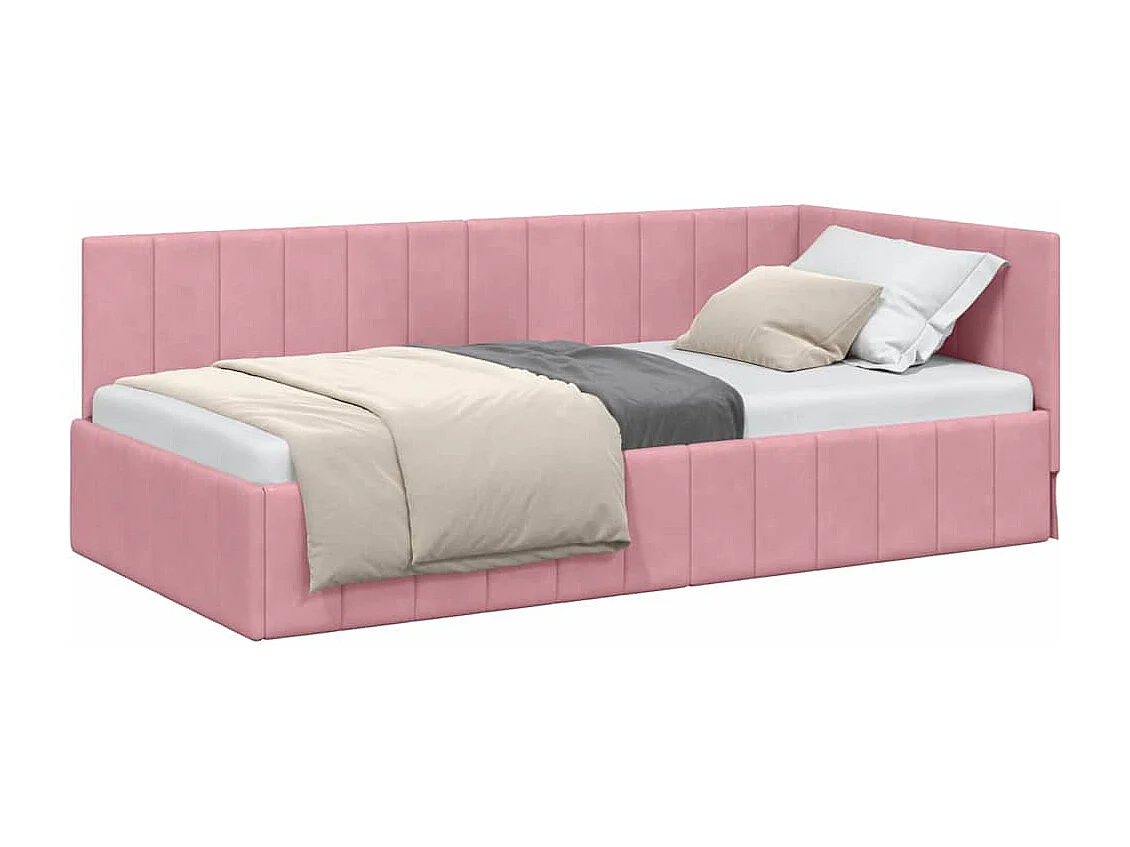 met hoofdeinde Roze 100 x 200 cm Fluweel